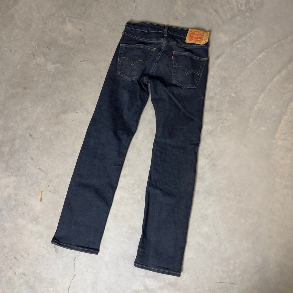 Levi's 501 Original Fit Jeans Mens 30x32 Dark Wash Indigo Baggy Denim Streetwear - Picture 2 of 6